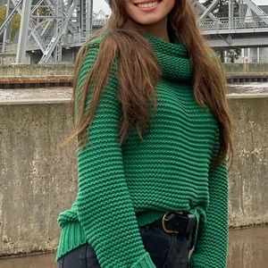 Emerald Green Chunky Knit Sweater